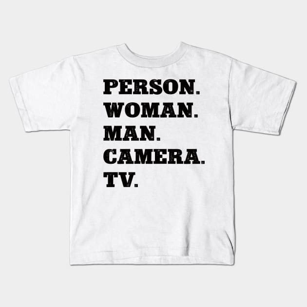 person woman man camera tv Kids T-Shirt by Dealphy